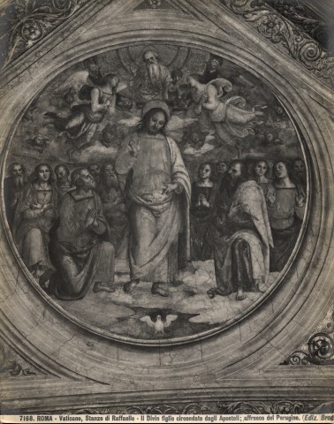 Brogi — Roma. Vaticano, Stanze di Raffaello. Il Divin figlio circondato dagli Apostoli; affresco del Perugino — insieme